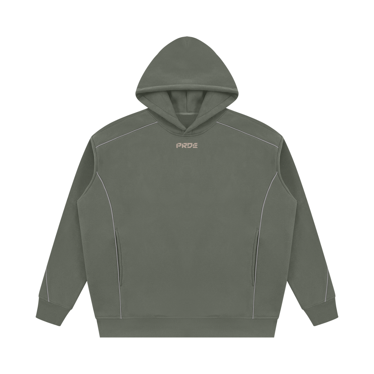 Unisex Oversized Piping Fleece Hoodie