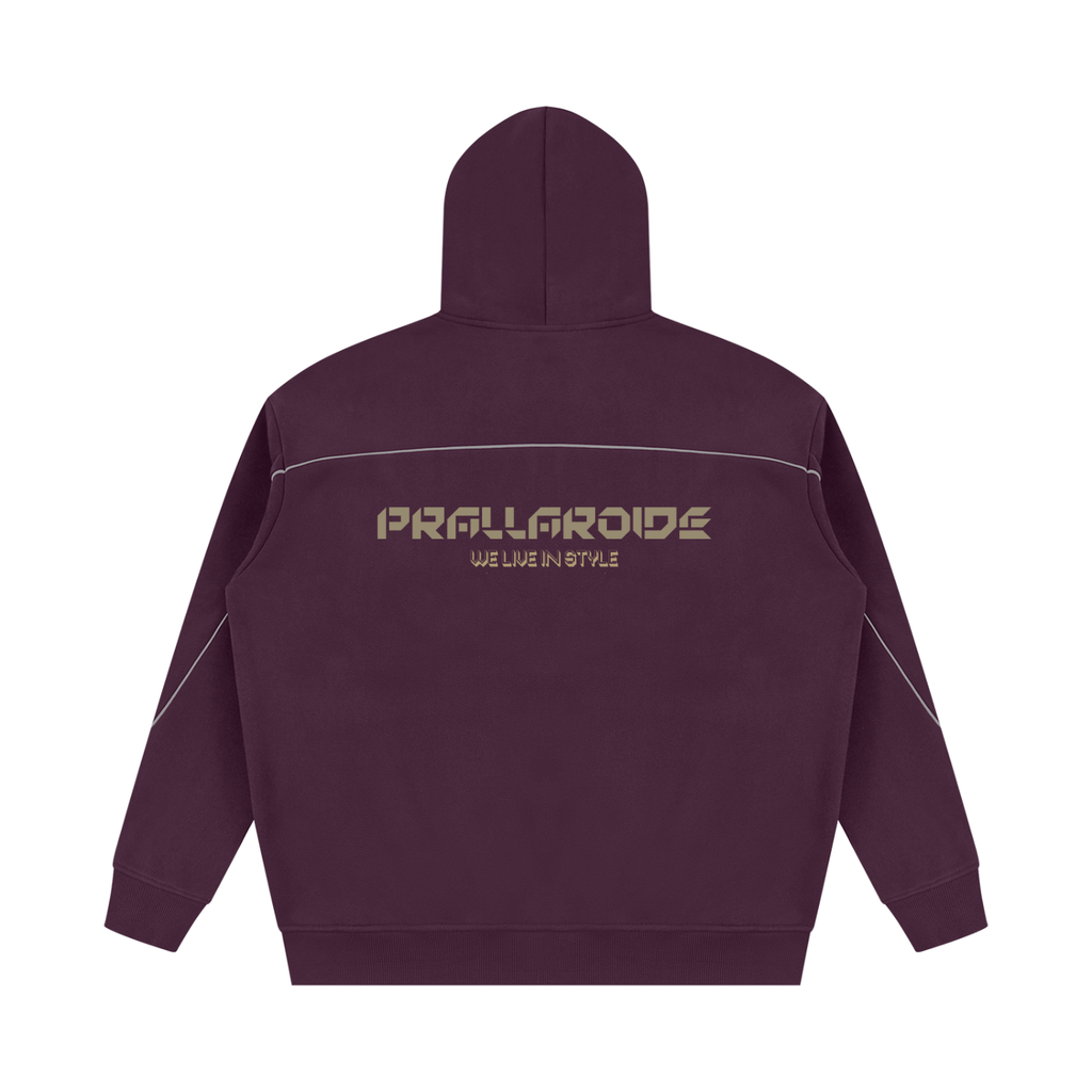 Unisex Oversized Piping Fleece Hoodie
