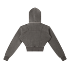 Vintage Washed Cropped Fleece Hoodie