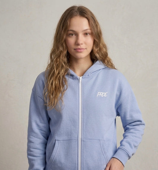 Oversize Zipper Hoodie Powder Blue