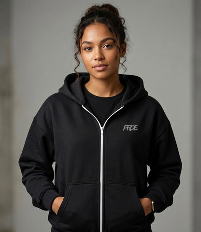 Oversize Zipper Hoodie Black