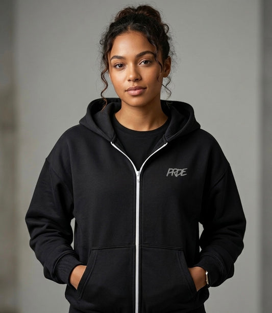 Oversize Zipper Hoodie Black