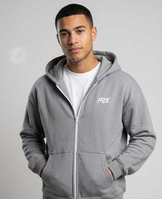 Oversize Zipper Hoodie Light Asphalt