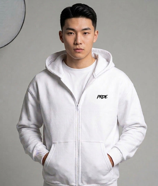 Oversize Zipper Hoodie White