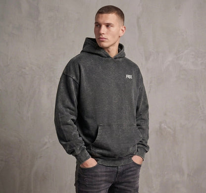 Oversize Washed Hoodie Black