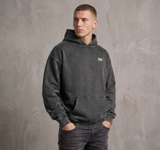 Oversize Washed Hoodie Black