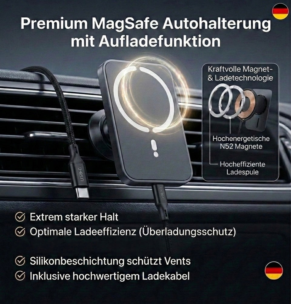 Magnetische IPhone Halterung fürs Auto mit Auflade Funktion