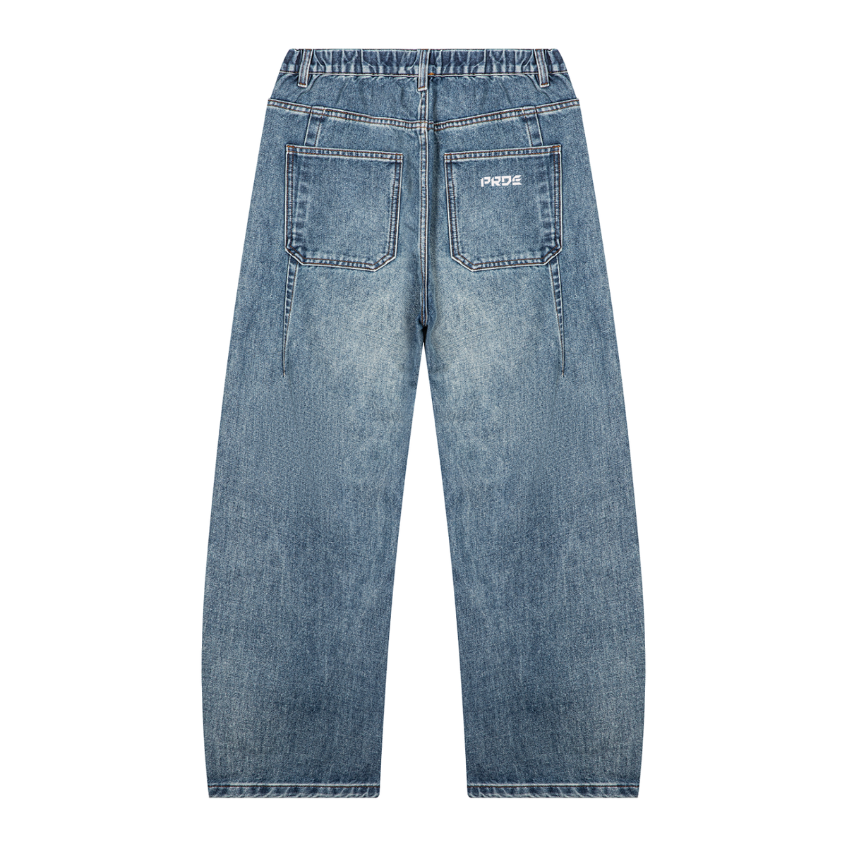 Unisex Vintage Wash Barrel Leg Denim Jeans