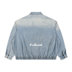Unisex Vintage Wash Full-Zip Denim Jacket