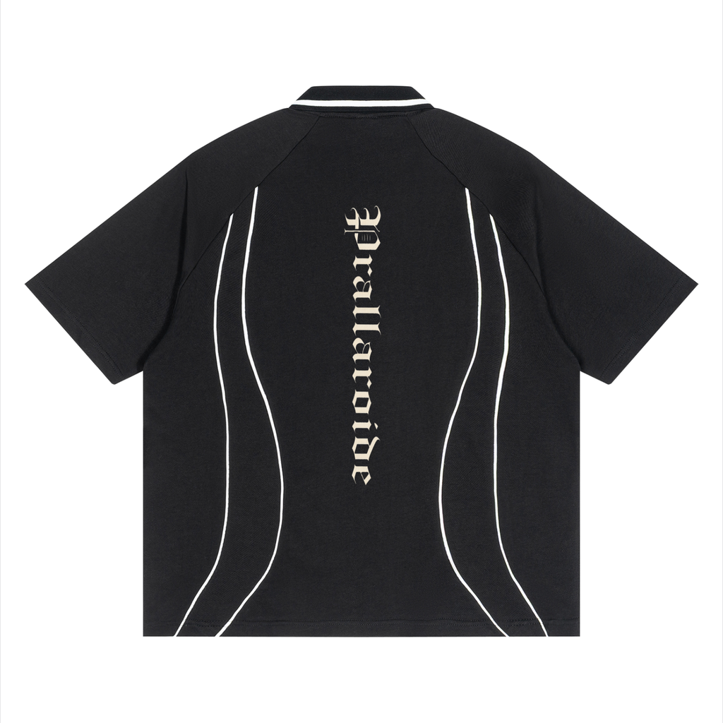 Unisex Raglan Piping Polo Shirt