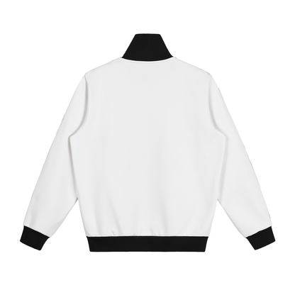 Contrast Side Stripe Fleece Track Jacket Black/White/Red/Green