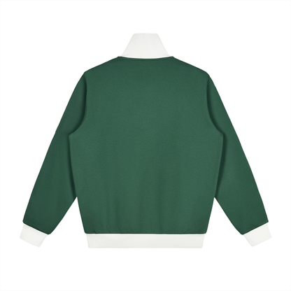 Contrast Side Stripe Fleece Track Jacket Black/White/Red/Green