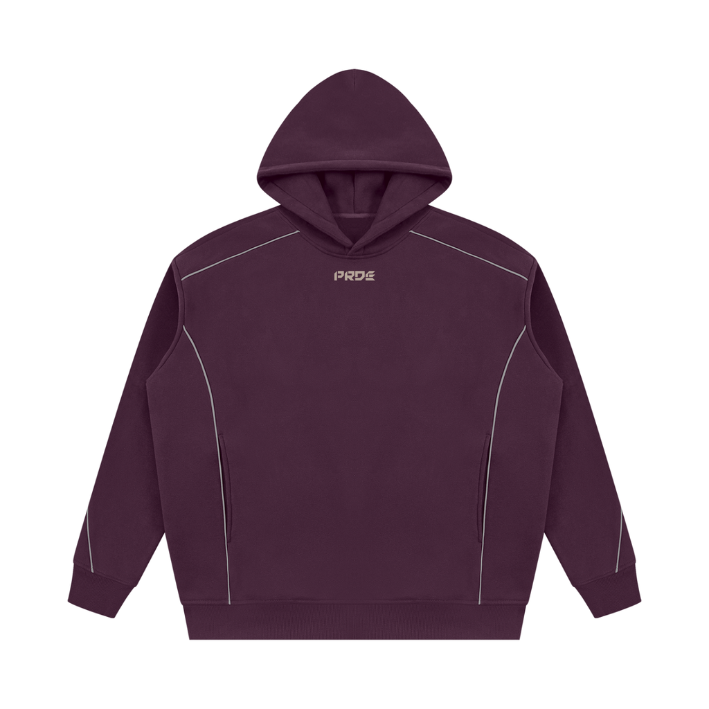Unisex Oversized Piping Fleece Hoodie