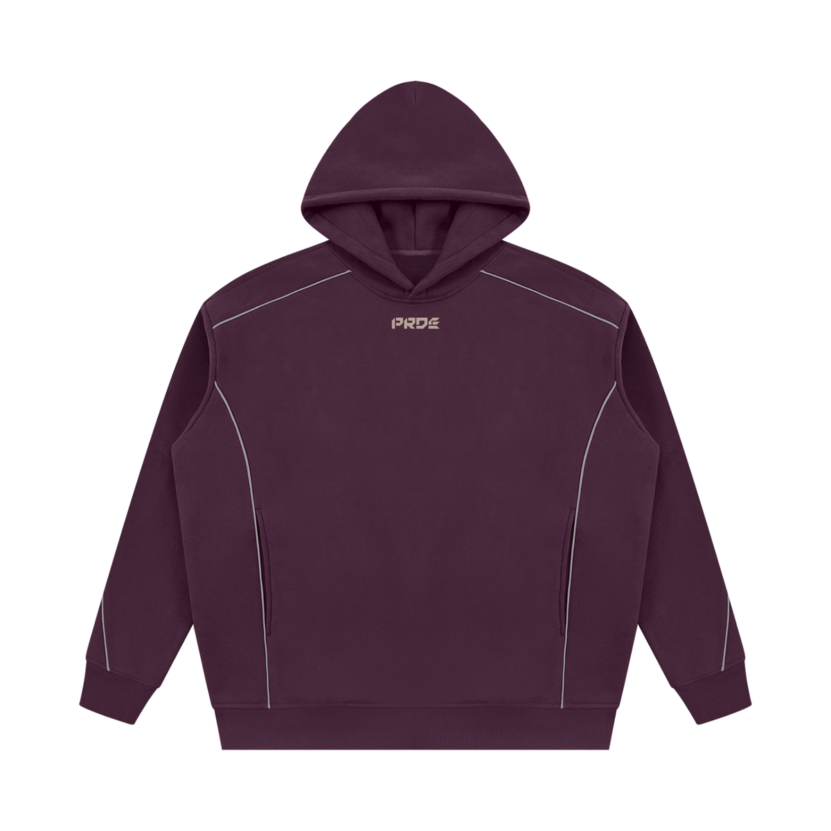 Unisex Oversized Piping Fleece Hoodie
