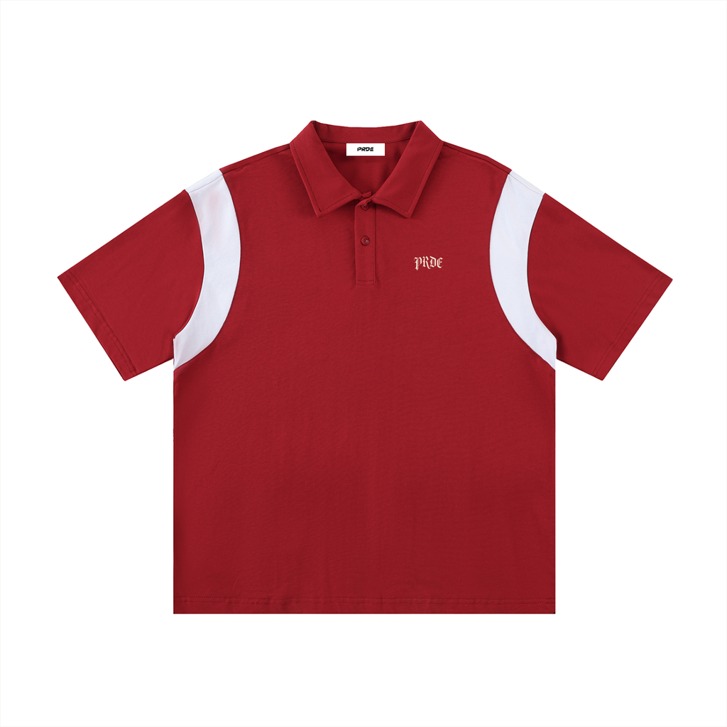 Contrast Panel Cotton Polo Shirt
