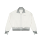 Striped Rib Collar Zip Jacket