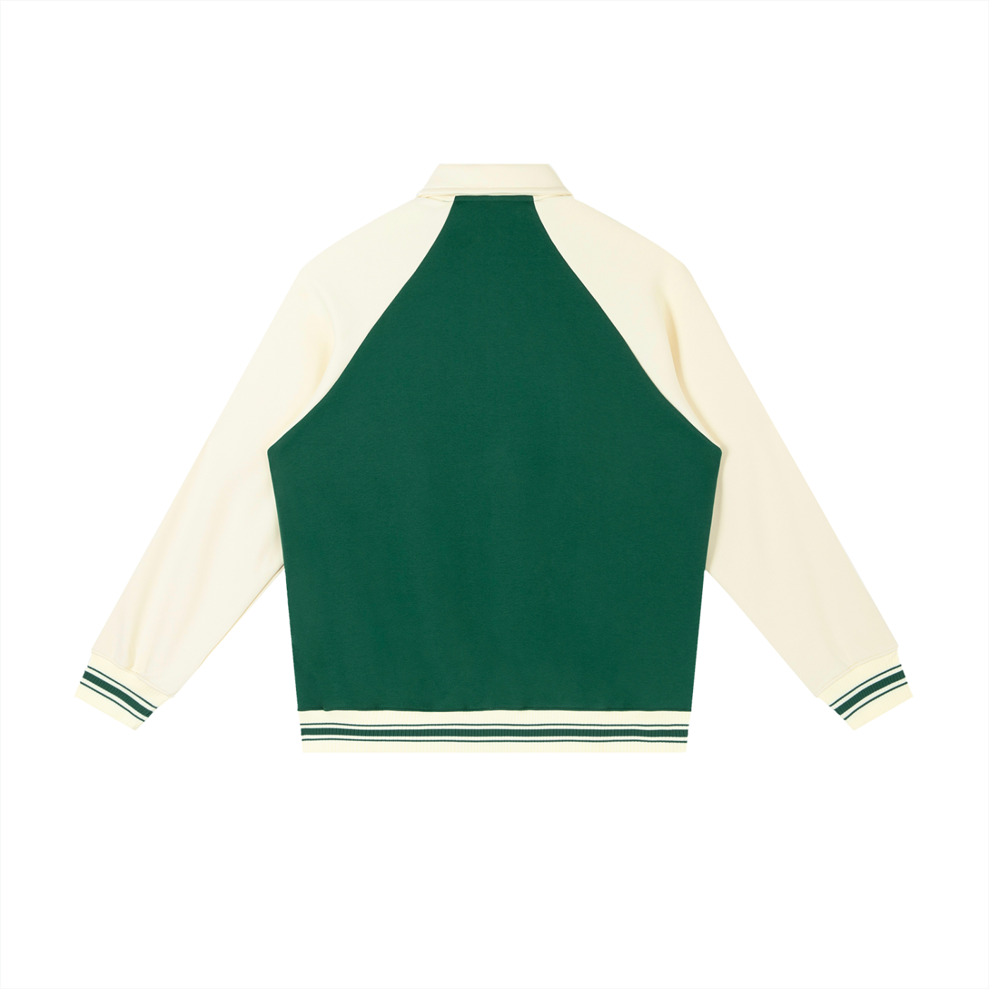 Contrast Raglan Sleeve Baseball Jacket Black/Green/Red