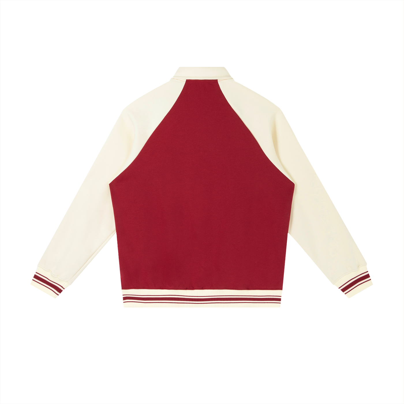 Contrast Raglan Sleeve Baseball Jacket Black/Green/Red