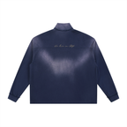Sun Fade Raw Edge Quarter-Zip Sweatshirt