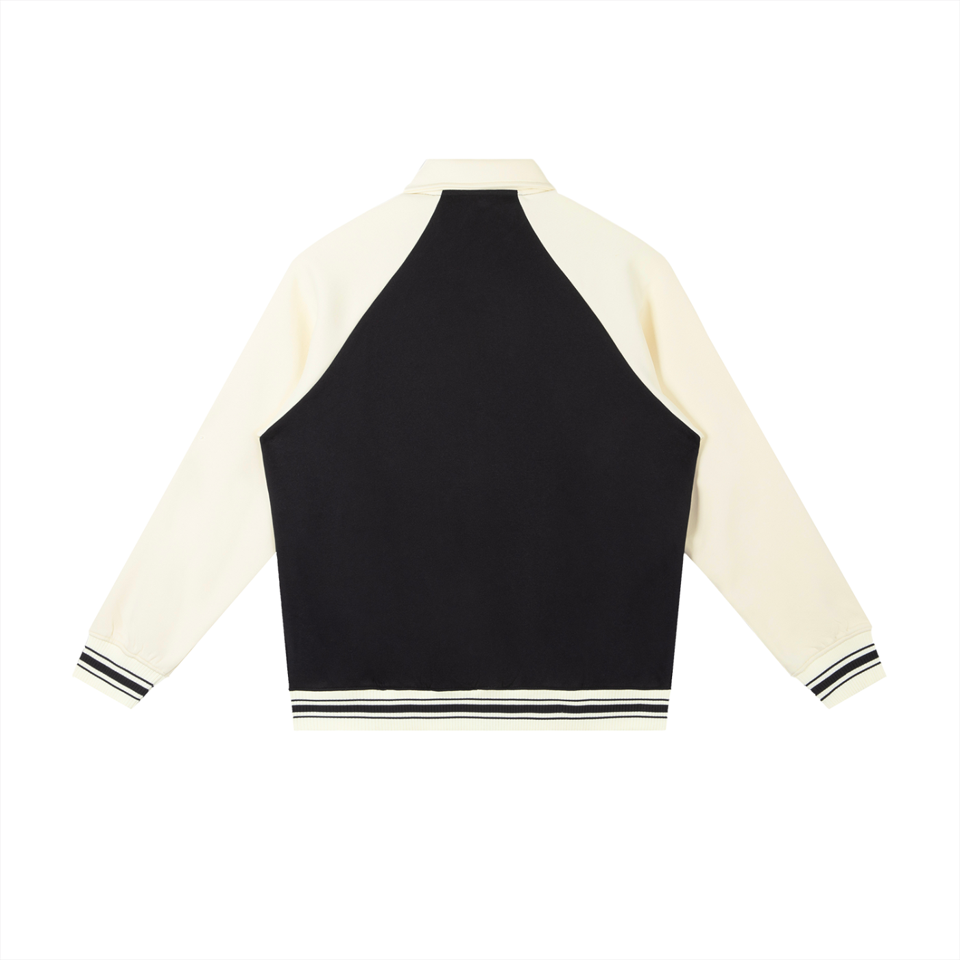 Contrast Raglan Sleeve Baseball Jacket Black/Green/Red